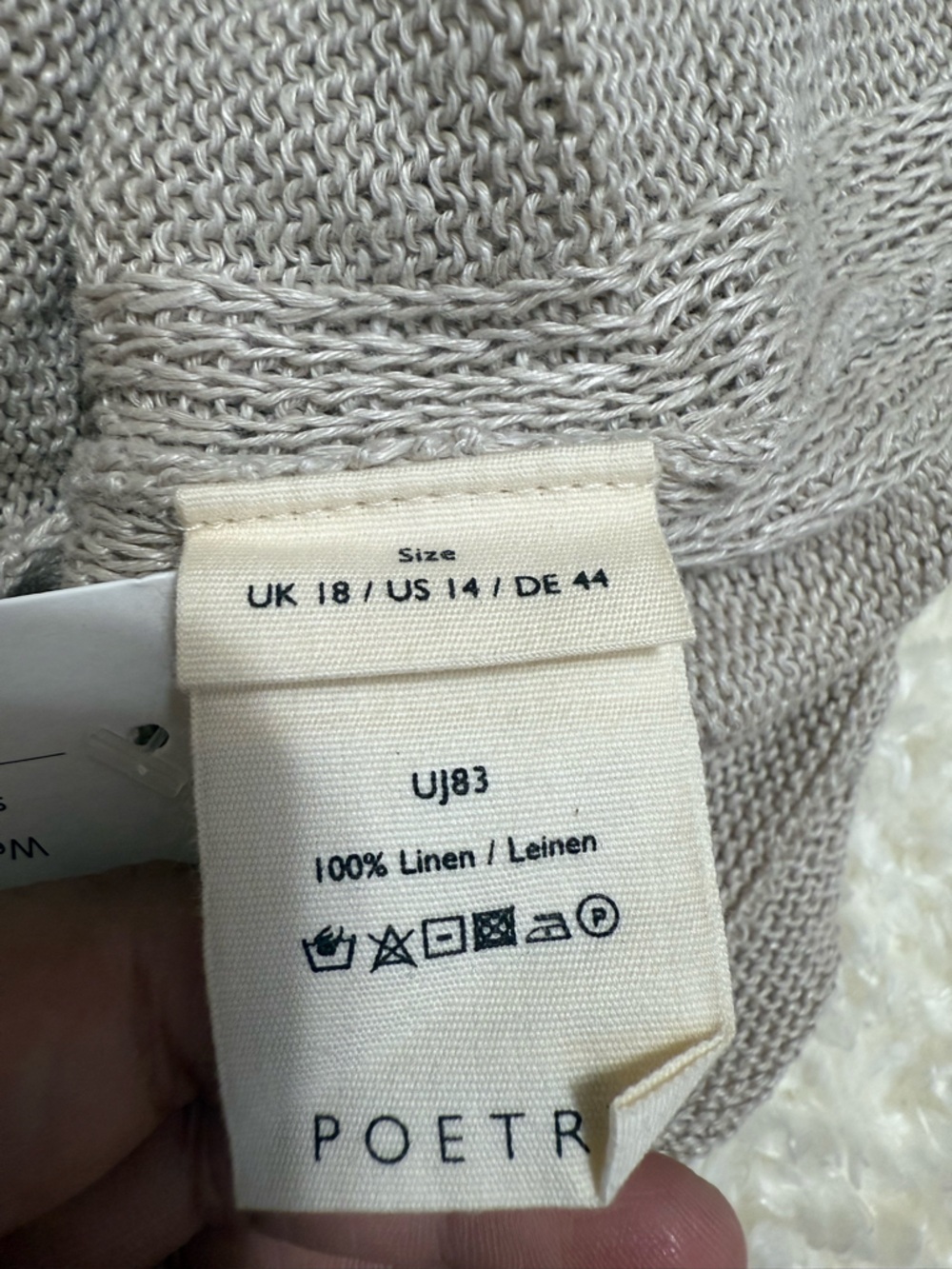 Poetry Women’s SIZE 14 Délavé Linen Knitted Top in Parchment - Picture 7 of 7